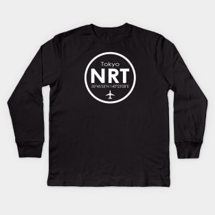 NRT, Tokyo Narita International Airport Kids Long Sleeve T-Shirt